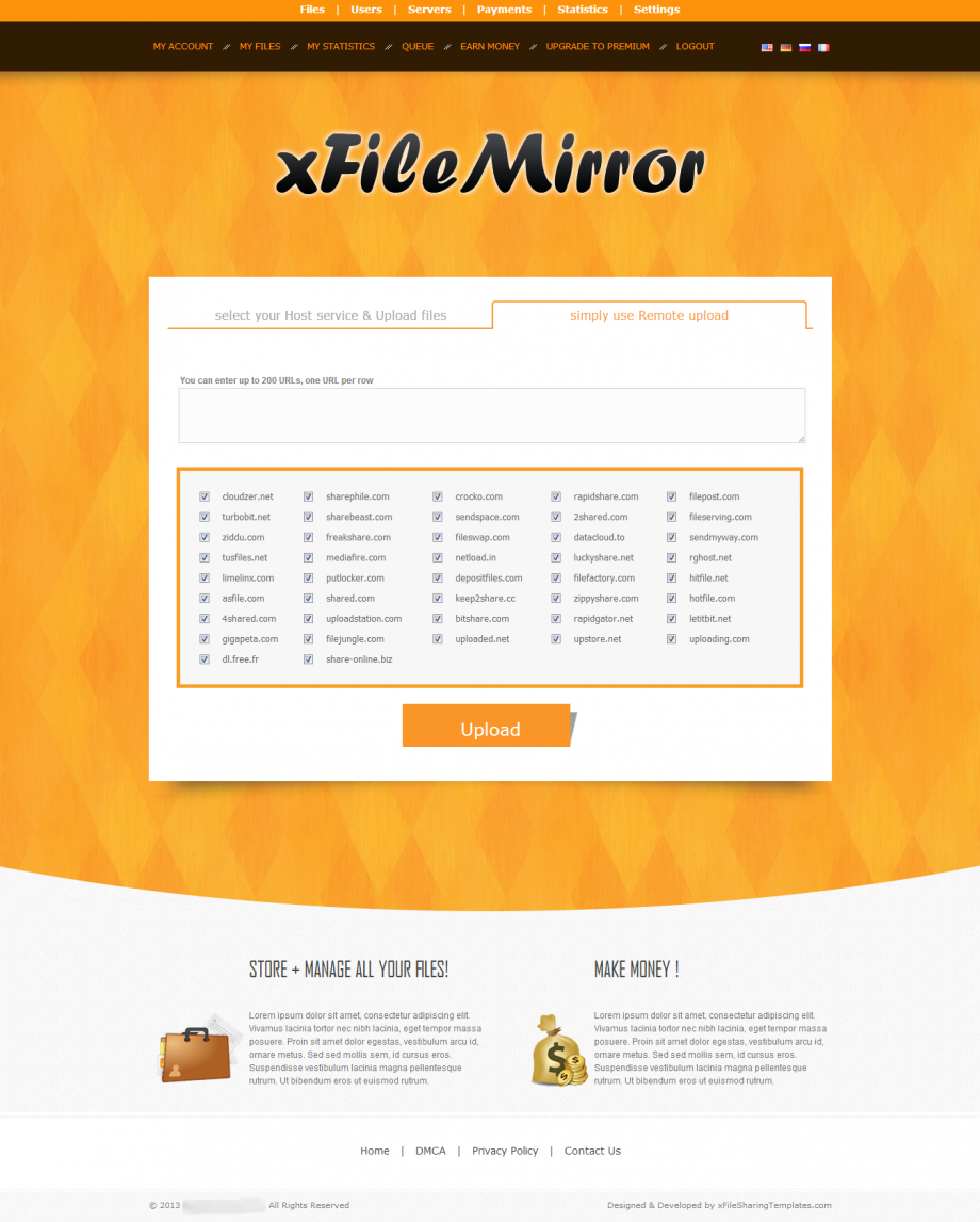 XFILEMIRROR PREMIUM TEMPLATE theme screenshot