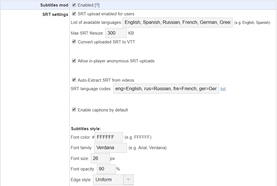 XVideoSharing SRT Upload mod