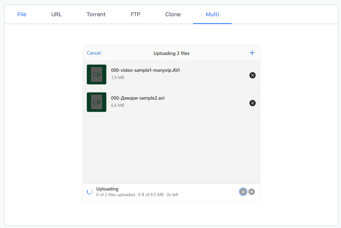 XVideoSharing Resumable Multiple Upload mod form